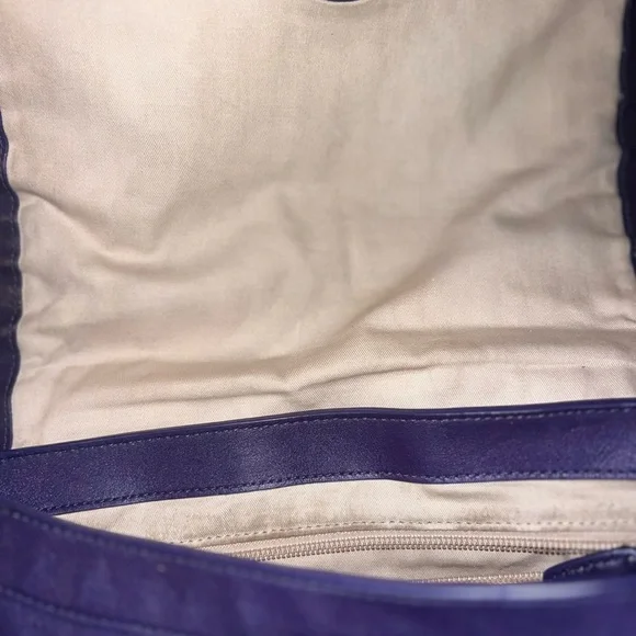 Coach Cream and Blue Shoulder Bag